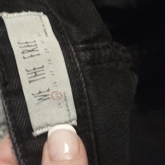 Free people mid-rise vintage black frayed distressed hemline new denim Jeans 25 - Picture 8 of 10